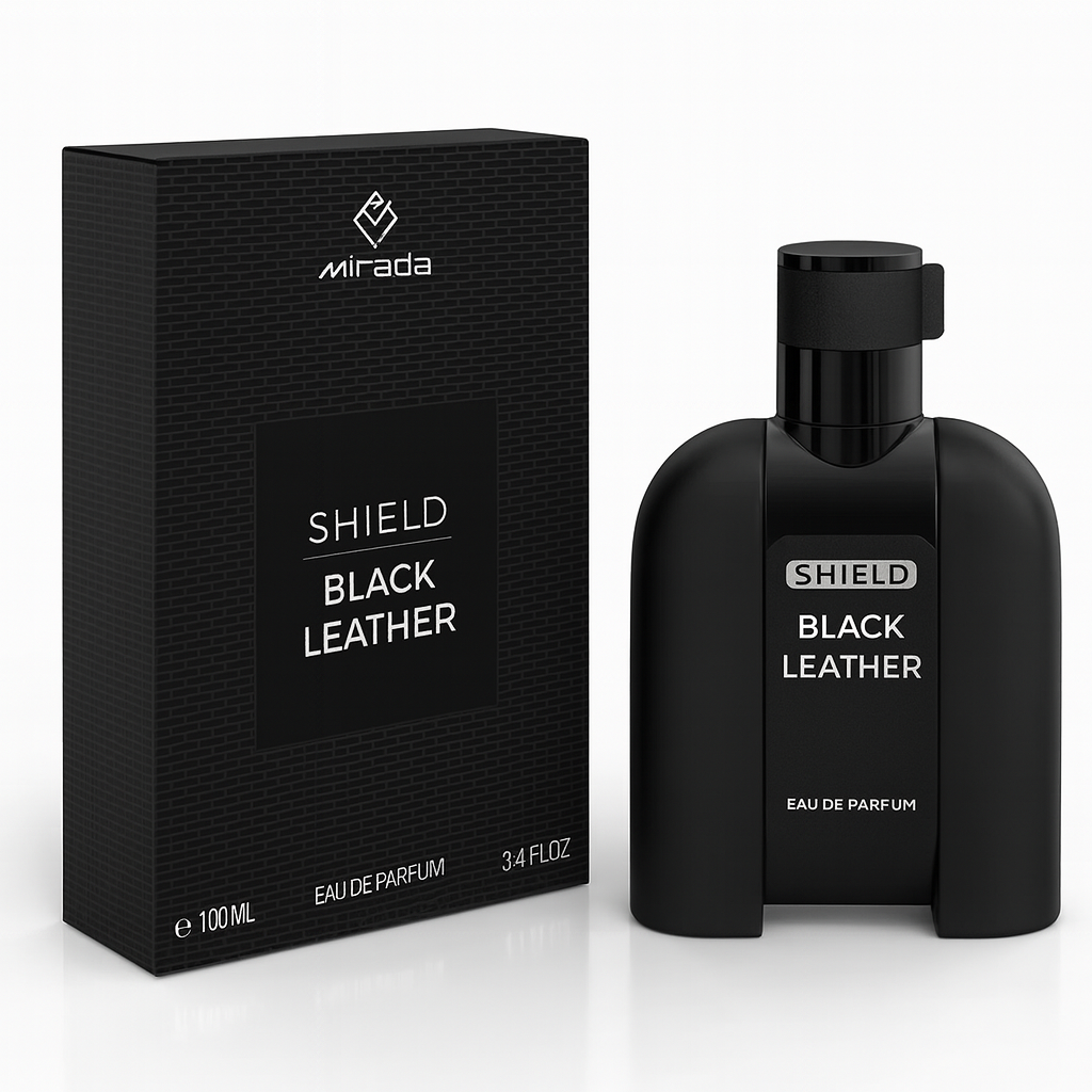 🌟 Shield Black Leather by Mirada Eau de Parfum for Men – 100 ml