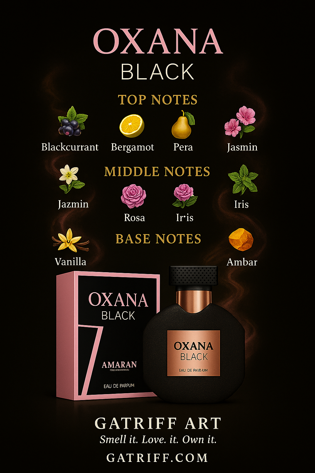 🌟 Oxana Black by Amaran Eau de Parfum for Women – 100 ml